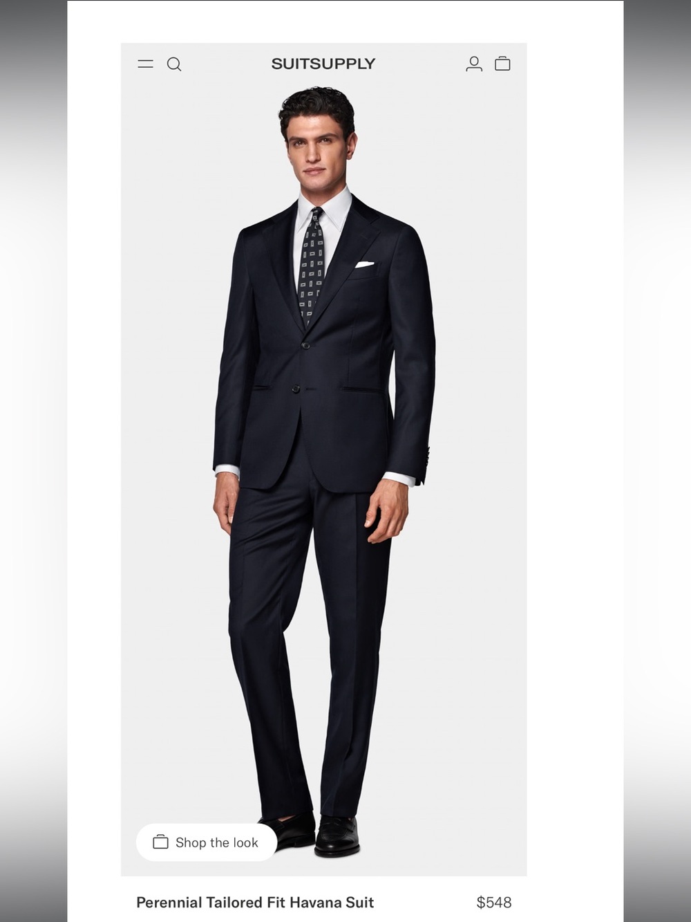 Suitsupply Dark Navy Men's Dress Pants 38 Long - Brescia Italian Slim Trousers